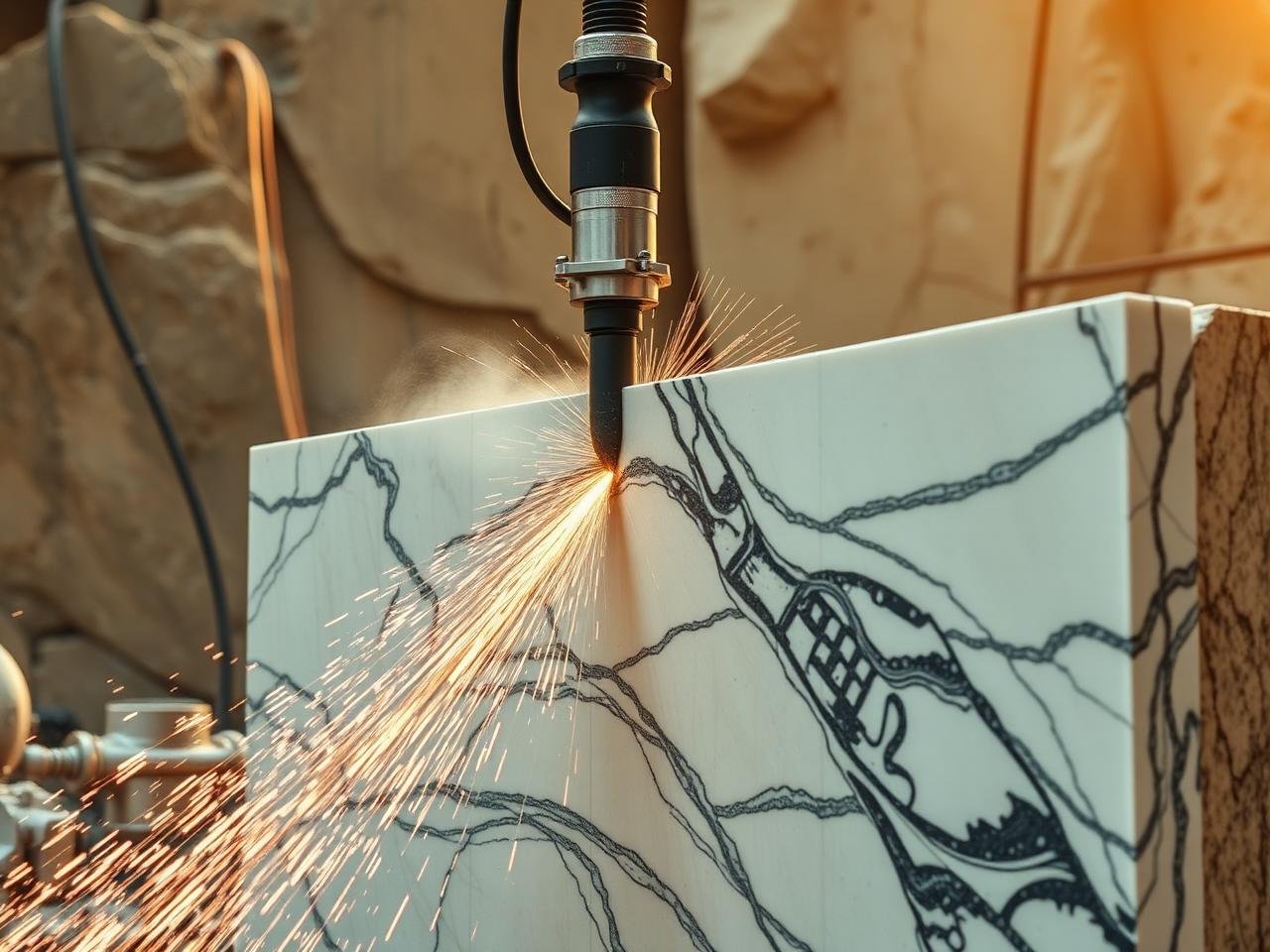 Marble factory and cutting preparation